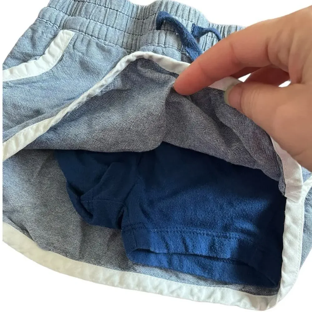 Old Navy blue chambray skort elastic drawstring waist 18-24 months